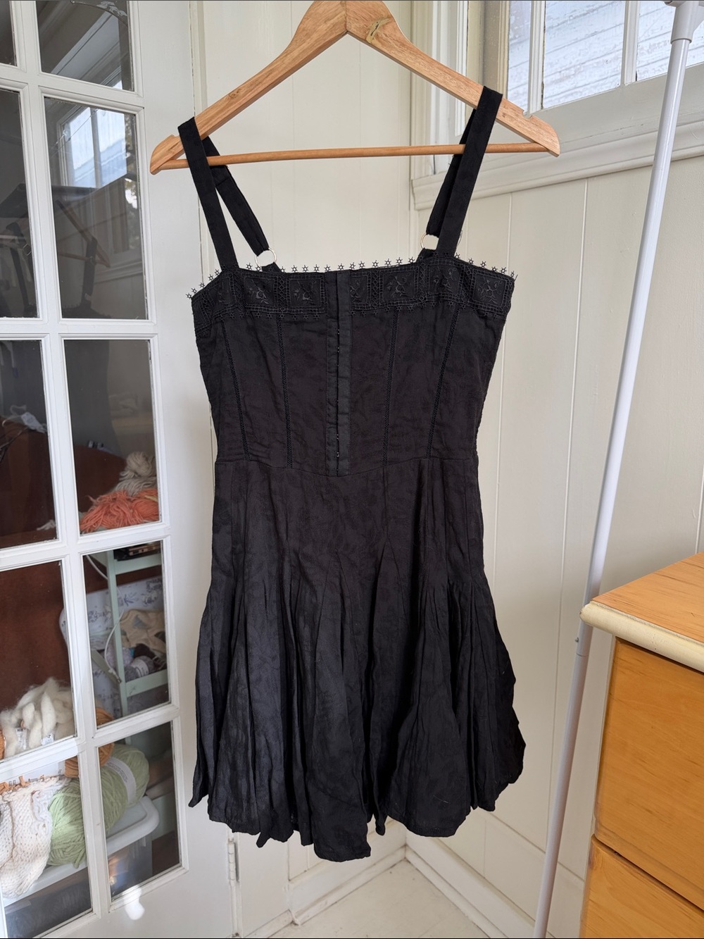 Heartloom Black Mini Dress with Corset Bodice